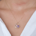 14 Ayar Altın Taşlı Çiçek Kolye 440