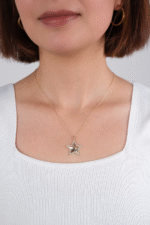 14 Ayar Altın Taşlı Yıldız Kolye 149 - Görsel 3