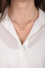 14 Ayar Rose Altın Taşlı Sekizgen Kolye 58