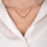 14 Ayar Altın Taşlı Yuvarlak Kolye 57