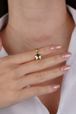 14 Ayar Altın Yıldız Kolye Ucu 264 - Görsel 3