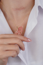 14 Ayar Altın Taşlı Yıldız Kolye Ucu 263 - Görsel 4