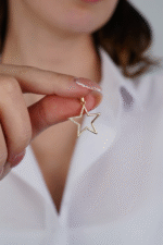 14 Ayar Altın Taşlı Yıldız Kolye Ucu 263