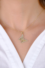 14 Ayar Altın Kelebekli Kolye Ucu 244 - Görsel 5