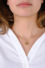 14 Ayar Altın Yonca Kolye Ucu 235 - Görsel 3