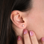 14 Ayar Altın Dikdörtgen Taşlı Küpe 133