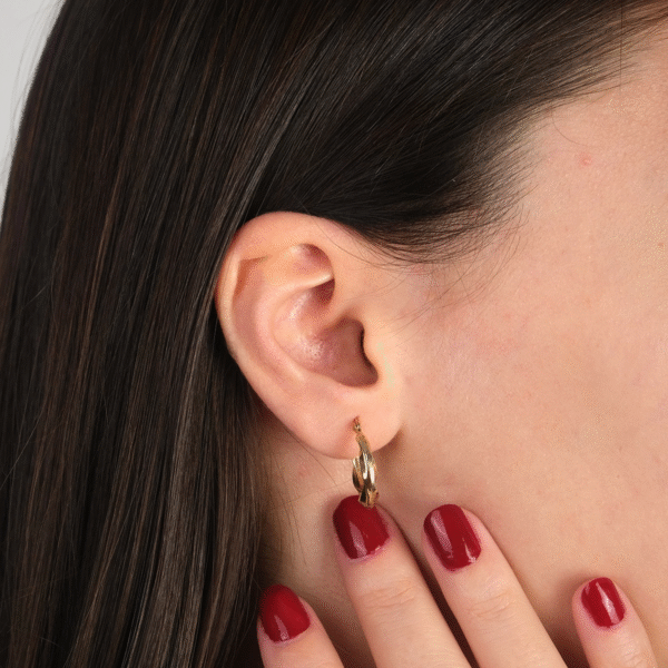 14 Ayar Altın Burgu Desen Halka Küpe 87