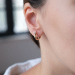 14 Ayar Dörtgen Desen Halka Küpe 464