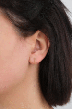 14 Ayar Altın Taşlı Yıldız Küpe 44 - Görsel 2