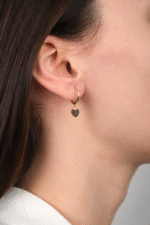 14 Ayar Altın Kalp Sallantılı Küpe 14