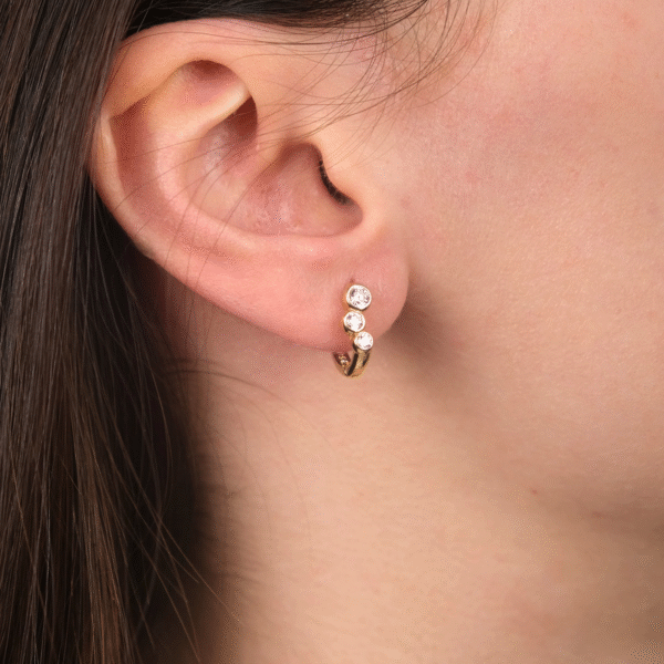 14 Ayar Altın Taşlı Küpe 31