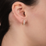 14 Ayar Altın Taşlı Halka Küpe 29