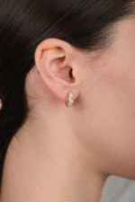 14 Ayar Altın Taşlı Halka Küpe 29