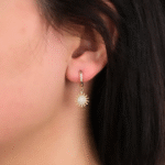 14 Ayar Altın Güneş Sallantılı Küpe 232