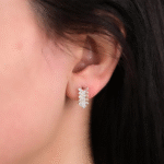 14 Ayar Altın Taşlı Başak Küpe 56