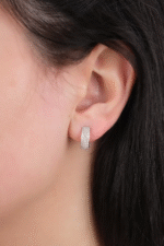 14 Ayar Altın Taşlı Halka Küpe 61