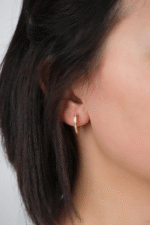 14 Ayar Altın Taşlı Kalp Küpe 45 - Görsel 2