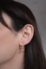 14 Ayar Altın Taşlı T Küpe 597 - Görsel 3