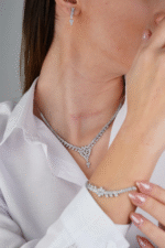 14 Ayar Beyaz Altın Taşlı Set 57 - Görsel 4