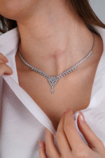 14 Ayar Beyaz Altın Taşlı Set 57