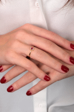 14 Ayar Altın Pembe Taşlı Yüzük 112 - Görsel 2