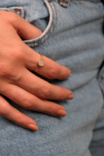 14 Ayar Altın Yuvarlak Taşlı Yüzük 103