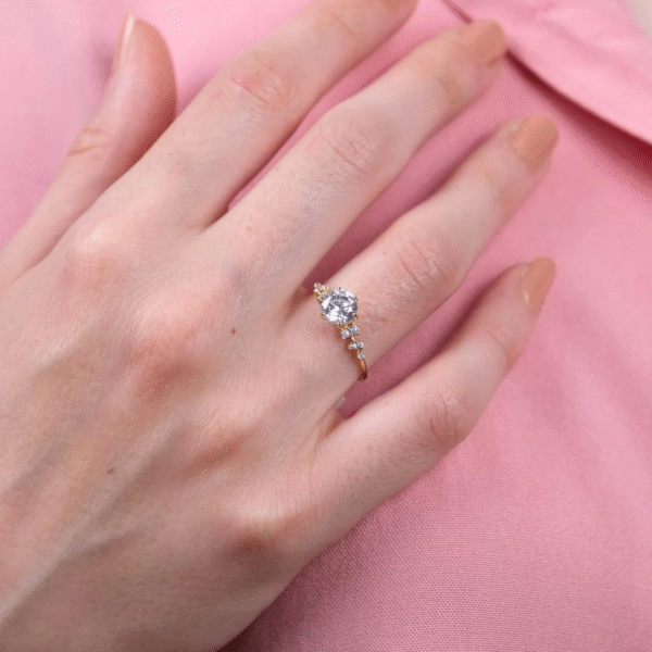 14 Ayar Sarı Altın Tektaş Yüzük 4