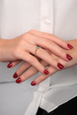 14 Ayar Altın Mavi Taşlı Gurmet Yüzük 114 - Görsel 2