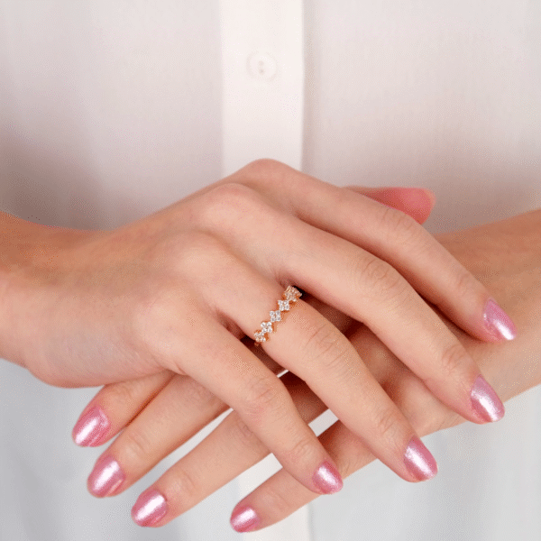 14 Ayar Rose Altın Taşlı Yüzük 129