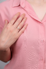 14 Ayar Altın Taşlı Minimal Yüzük 98 - Görsel 6