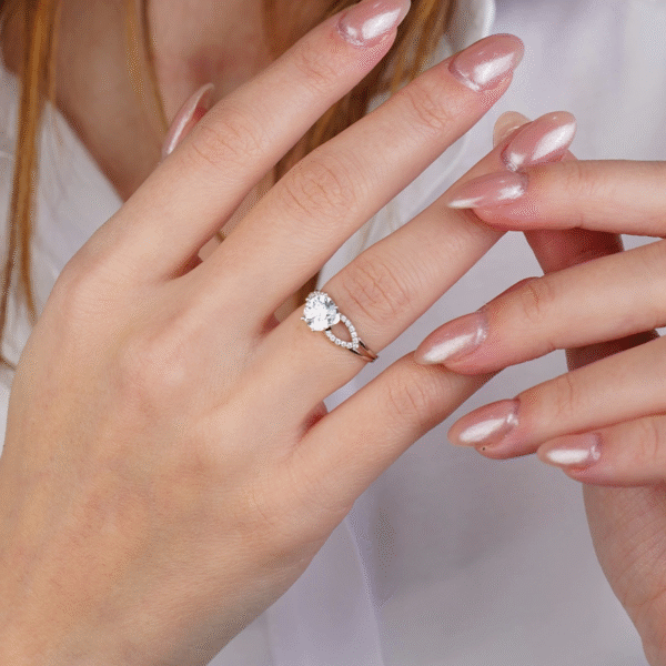 14 Ayar Beyaz Altın Yüzük 575