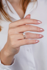 14 Ayar Beyaz Altın Yüzük 575 - Görsel 2