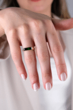 14 Ayar Altın Yeşil Taşlı Yüzük 202 - Görsel 2