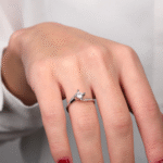 14 Ayar Beyaz Altın Tektaş Yüzük 155