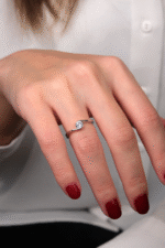 14 Ayar Beyaz Altın Tektaş Yüzük 154 - Görsel 2