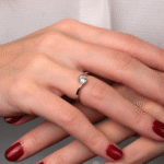 14 Ayar Beyaz Altın Tektaş Yüzük 154