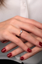 14 Ayar Beyaz Altın Tektaş Yüzük 154