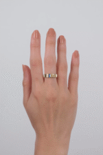 14 Ayar Altın Mavi Taşlı Retro Yüzük 99 - Görsel 3