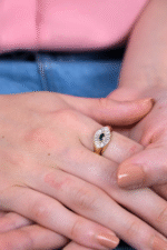 14 Ayar Altın Yeşil Taşlı Göz Yüzük 81 - Görsel 2