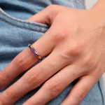 14 Ayar Altın Mor Taşlı Yüzük 120