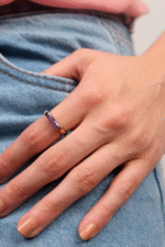 14 Ayar Altın Mor Taşlı Yüzük 120