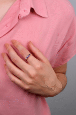 14 Ayar Altın Mor Taşlı Yüzük 120 - Görsel 2