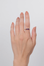 14 Ayar Altın Mor Taşlı Yüzük 120 - Görsel 3