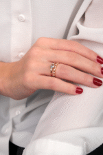 14 Ayar Altın Yeşil Taşlı İkili Yüzük 130