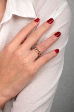 14 Ayar Altın Yeşil Taşlı İkili Yüzük 130 - Görsel 4