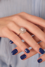 14 Ayar Beyaz Altın Baget Yüzük 227 - Görsel 2