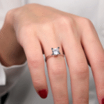 14 Ayar Beyaz Altın Tektaş Yüzük 153