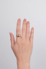 14 Ayar Altın Mor Taşlı Şovalye Yüzük 96 - Görsel 3