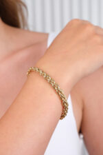 14 Ayar Altın Cetaş Örgü Zincir Bileklik 471 - Görsel 5