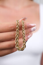 14 Ayar Altın Cetaş Örgü Zincir Bileklik 471 - Görsel 6